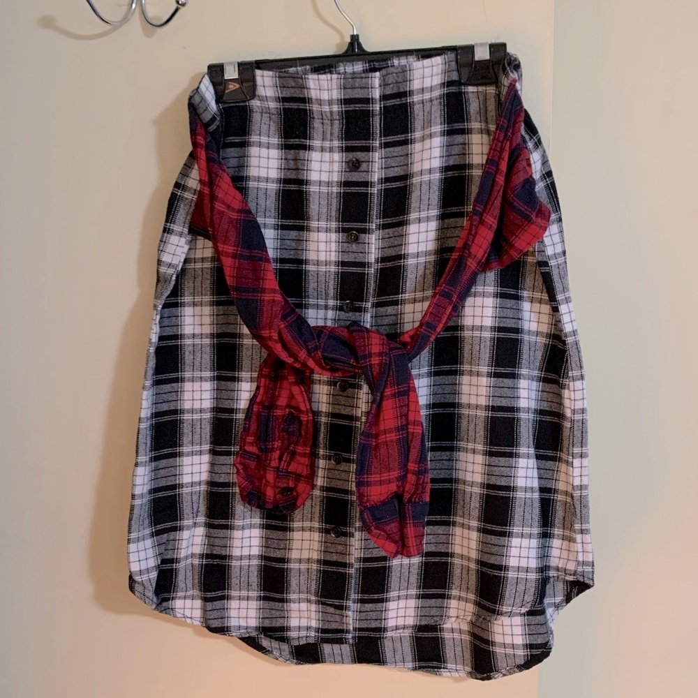 Daisy Street • Flannel “Shirt” Skirt